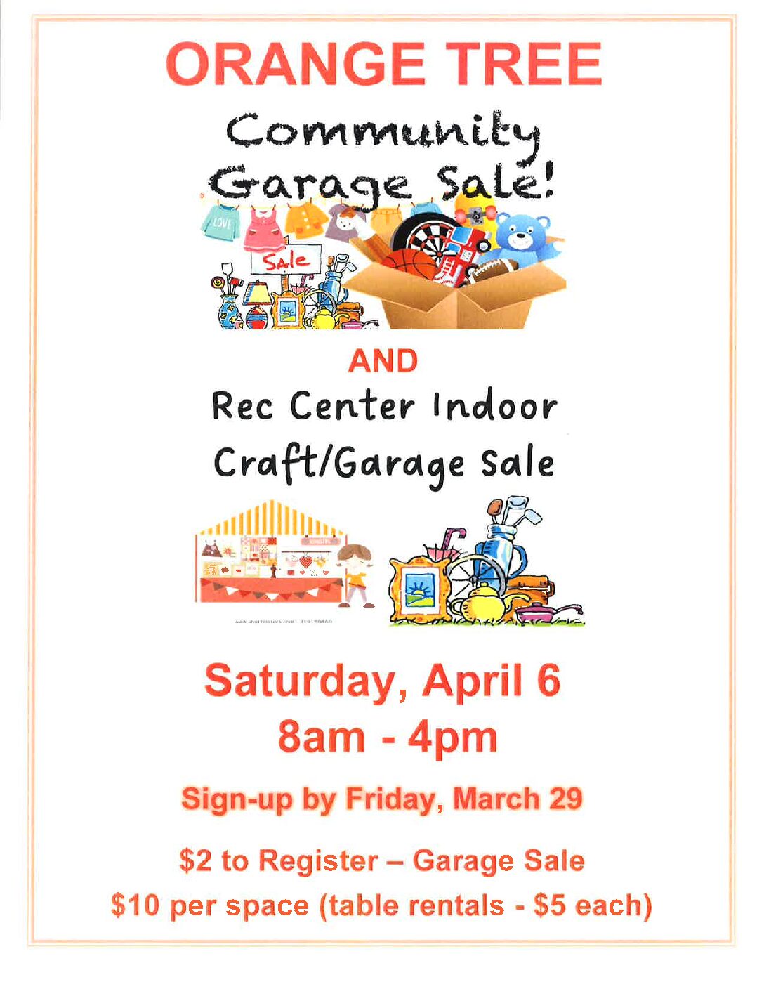 2024 Orange Tree Community Garage Sale Orange Tree Community Association